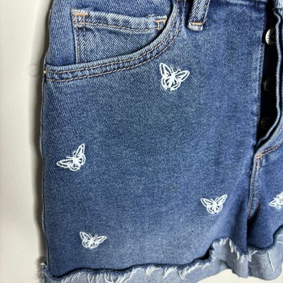Hollister Curvy Ultra High Rise Mom Short 3" Embroidered Butterflies Size 00 - Picture 12 of 12